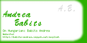 andrea babits business card